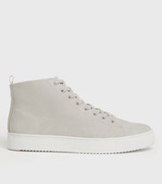 New Look Pale Grey High Top Trainers